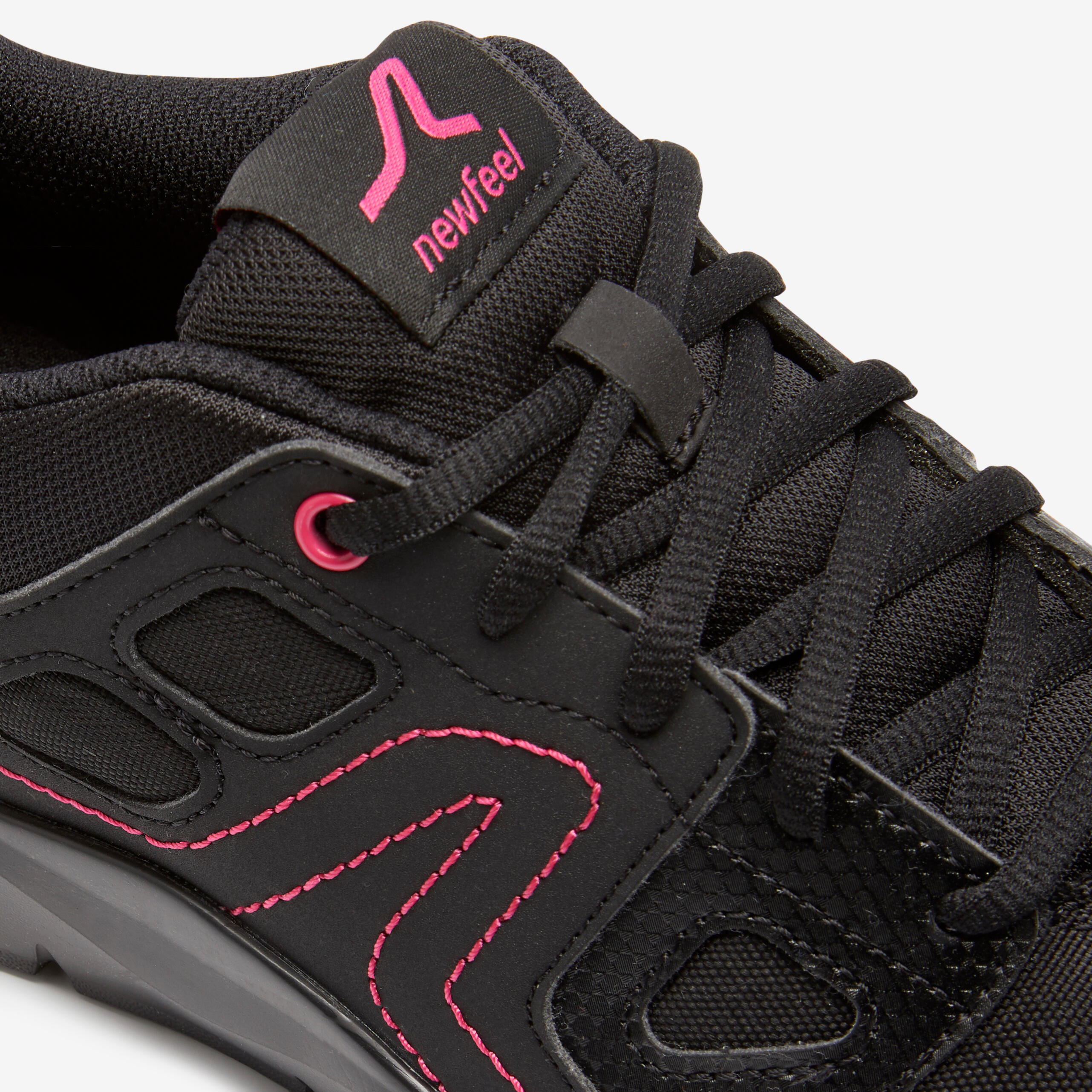 Women's Active Walking Shoes HW 100 - black/pink 7/7
