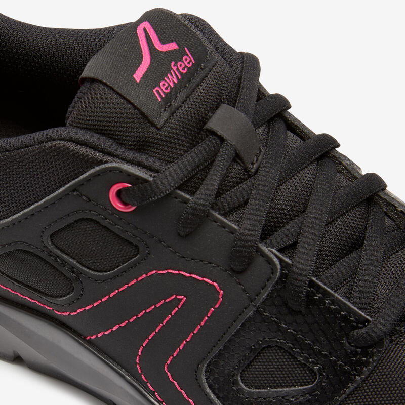 Sneakers voor sportief wandelen dames HW 100 zwart / roze