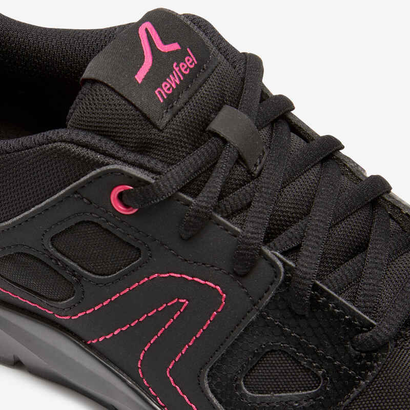 Women's Active Walking Shoes HW 100 - black/pink - Decathlon