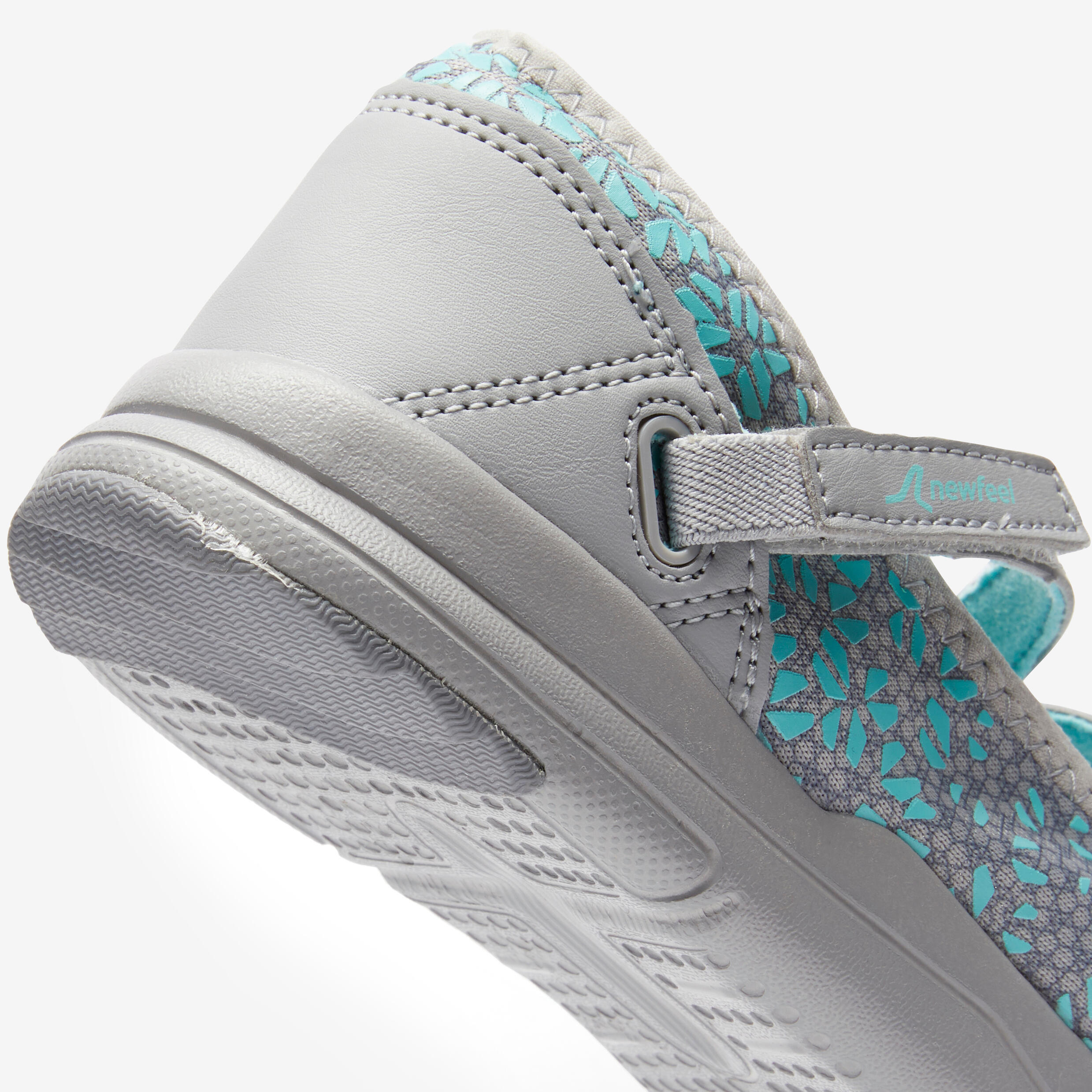 PW 160 Br'easy Women's City Walking Ballerina Pumps - grey/turquoise 5/8