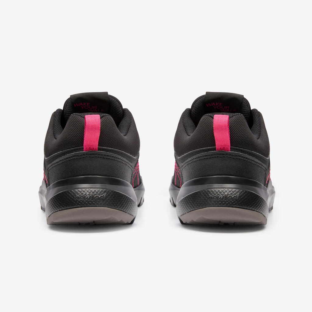 Dámska obuv HW 100 na športovú chôdzu čierno-ružová