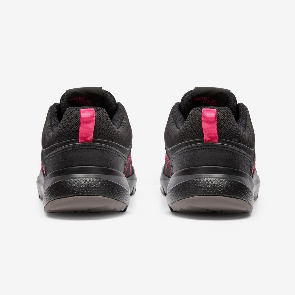 Women's Active Walking Shoes HW 100 - black/pink