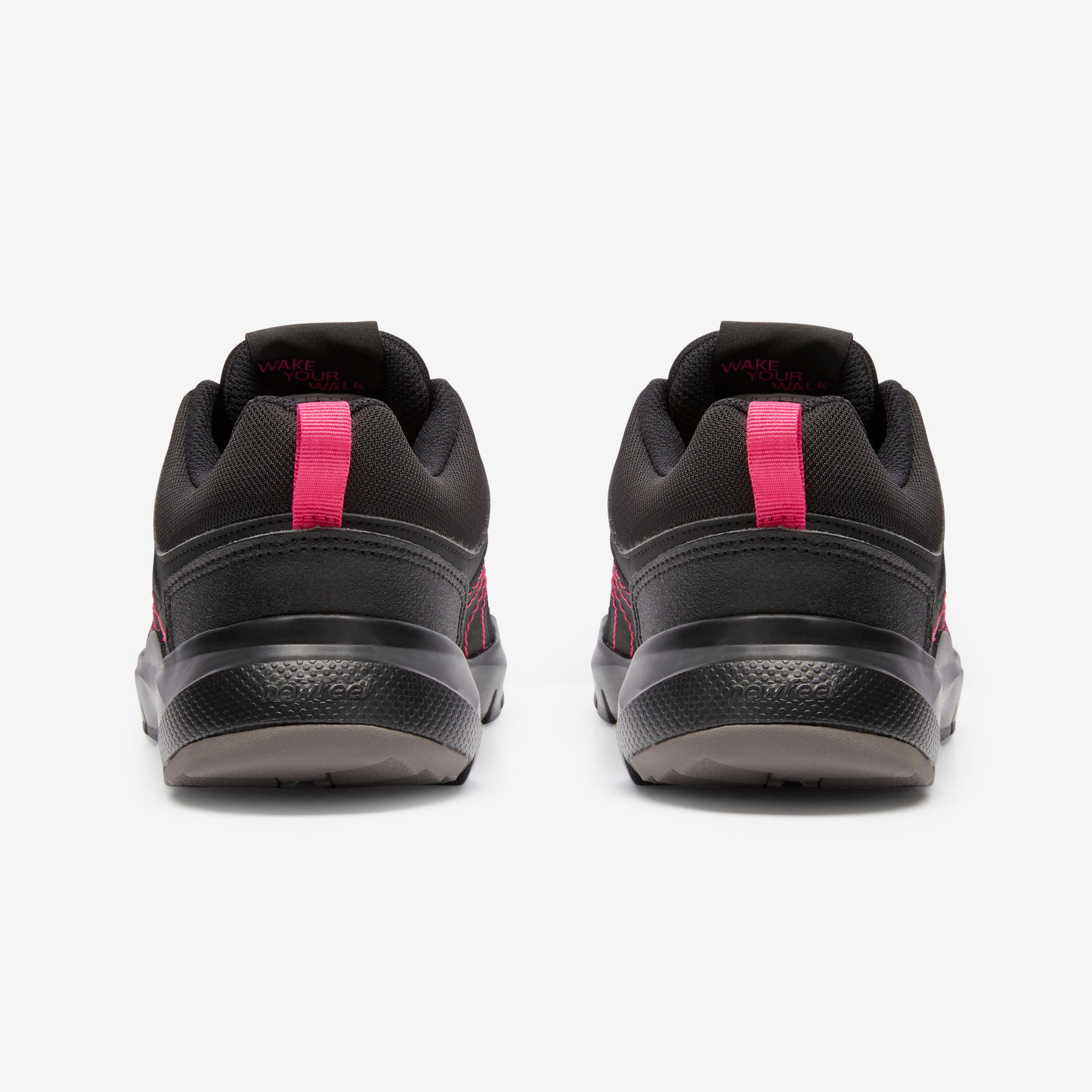 Women's Active Walking Shoes HW 100 - black/pink 6/7