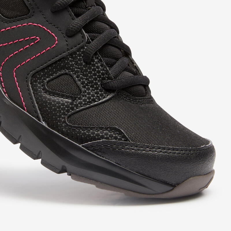 NEWFEEL Sneakers sportief wandelen dames HW 100 zwart / roze | Decathlon