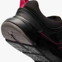 Women's Active Walking Shoes HW 100 - black/pink