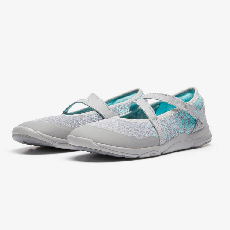 PW 160 Br'easy Women's City Walking Ballerina Pumps - grey/turquoise