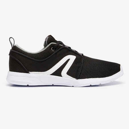 Tenis para caminar de hombre Newfeel Soft 140 Mesh negro - blanco