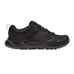 Sneakers voor sportief wandelen dames HW 100 zwart / roze