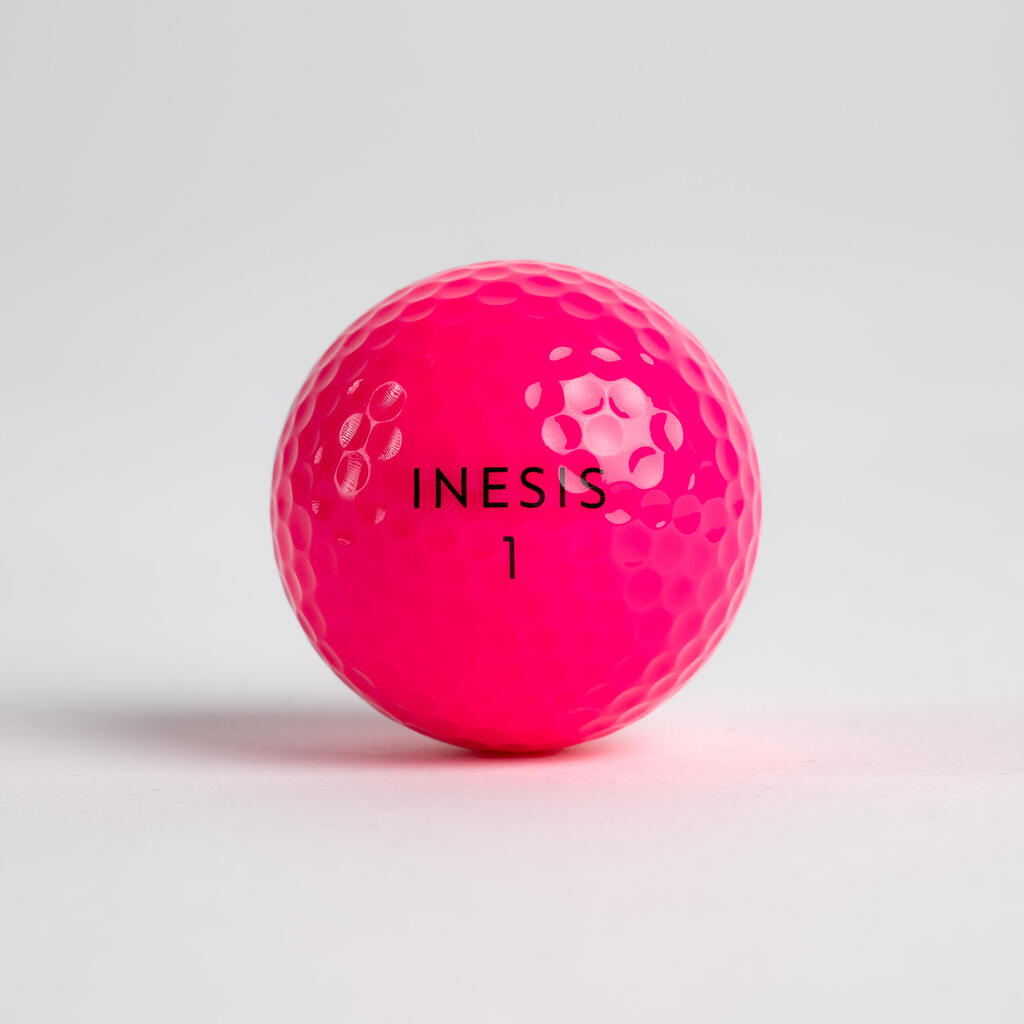 Golf balls x12 - INESIS Soft 500 matte red