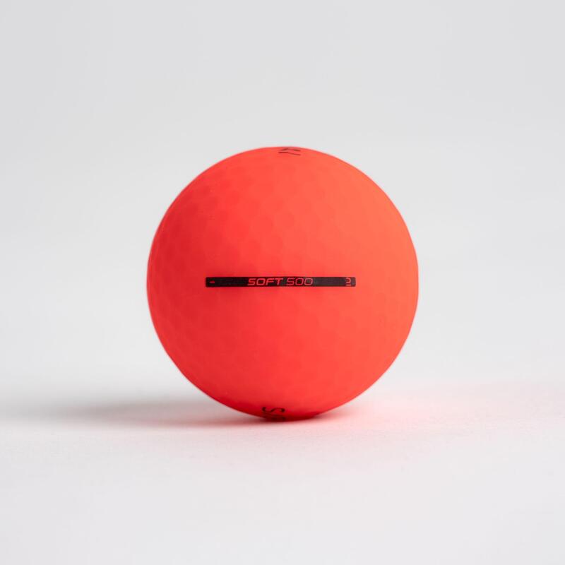 Balles golf x12 - INESIS Soft 500 rouge matte