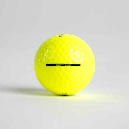 Golf balls x12 - INESIS Soft 500 yellow