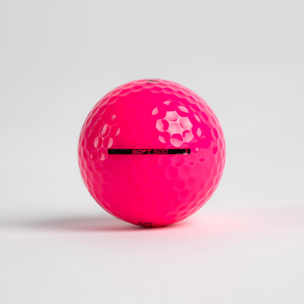 Golf balls x12 - INESIS Soft 500 matte red