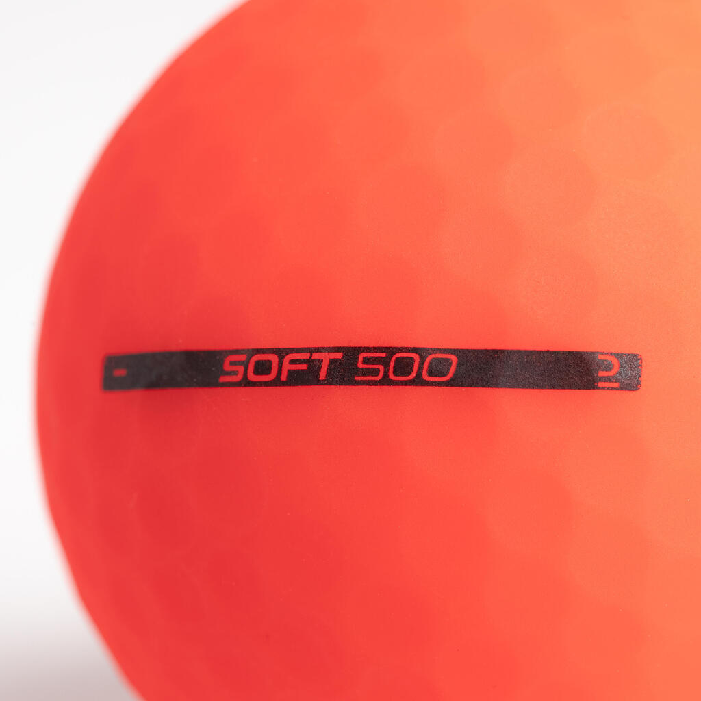 Golfové loptičky INESIS Soft 500 - 12 ks matné červené