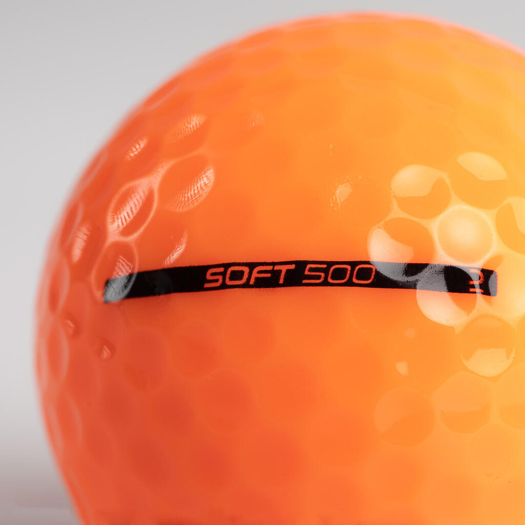 Golfové loptičky INESIS Soft 500 - 12 ks matné červené