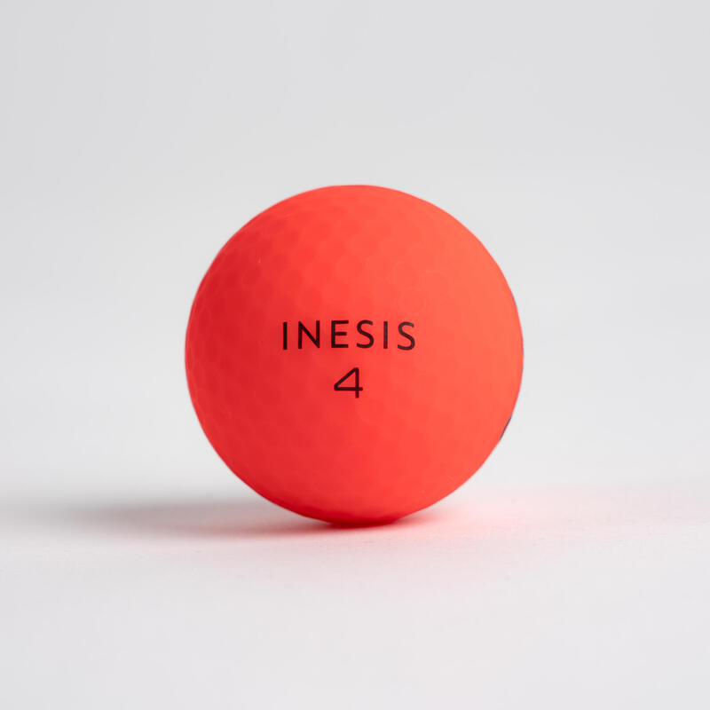 Bolas de golf x12 - INESIS Soft 500 vermelho mate
