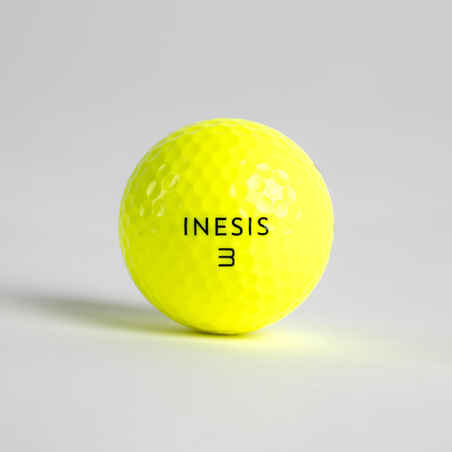 Golf balls x12 - INESIS Soft 500 yellow