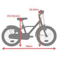 Kids' 16-inch, chain guard, easy-braking bike, red