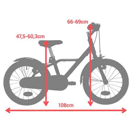 دراجة سباق 16 بوصة ألومنيوم  4-6 سنوات - 900 أحمر