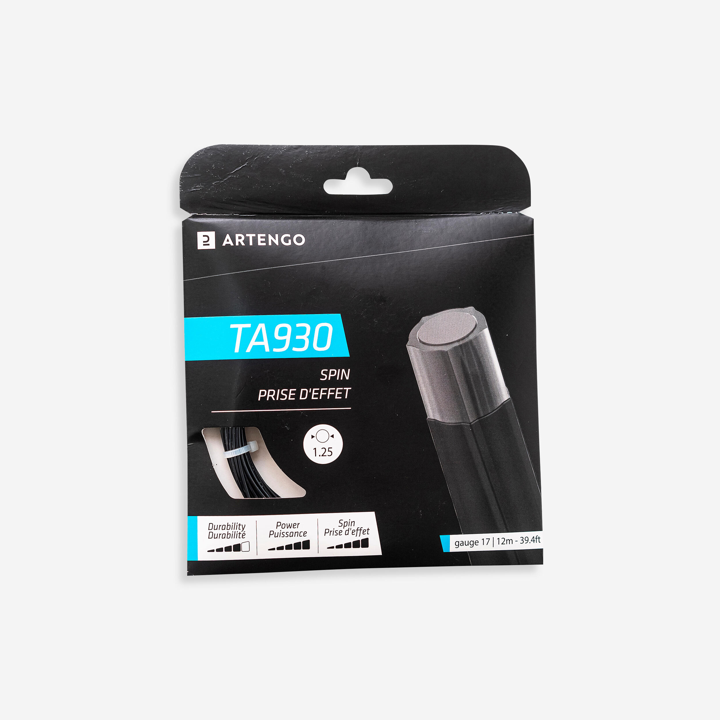 單絲纖維五角形網球線(1.25 mm線徑)TA 930-黑色 單絲纖維五角形網球線(1.25 mm線徑)TA 930-黑色