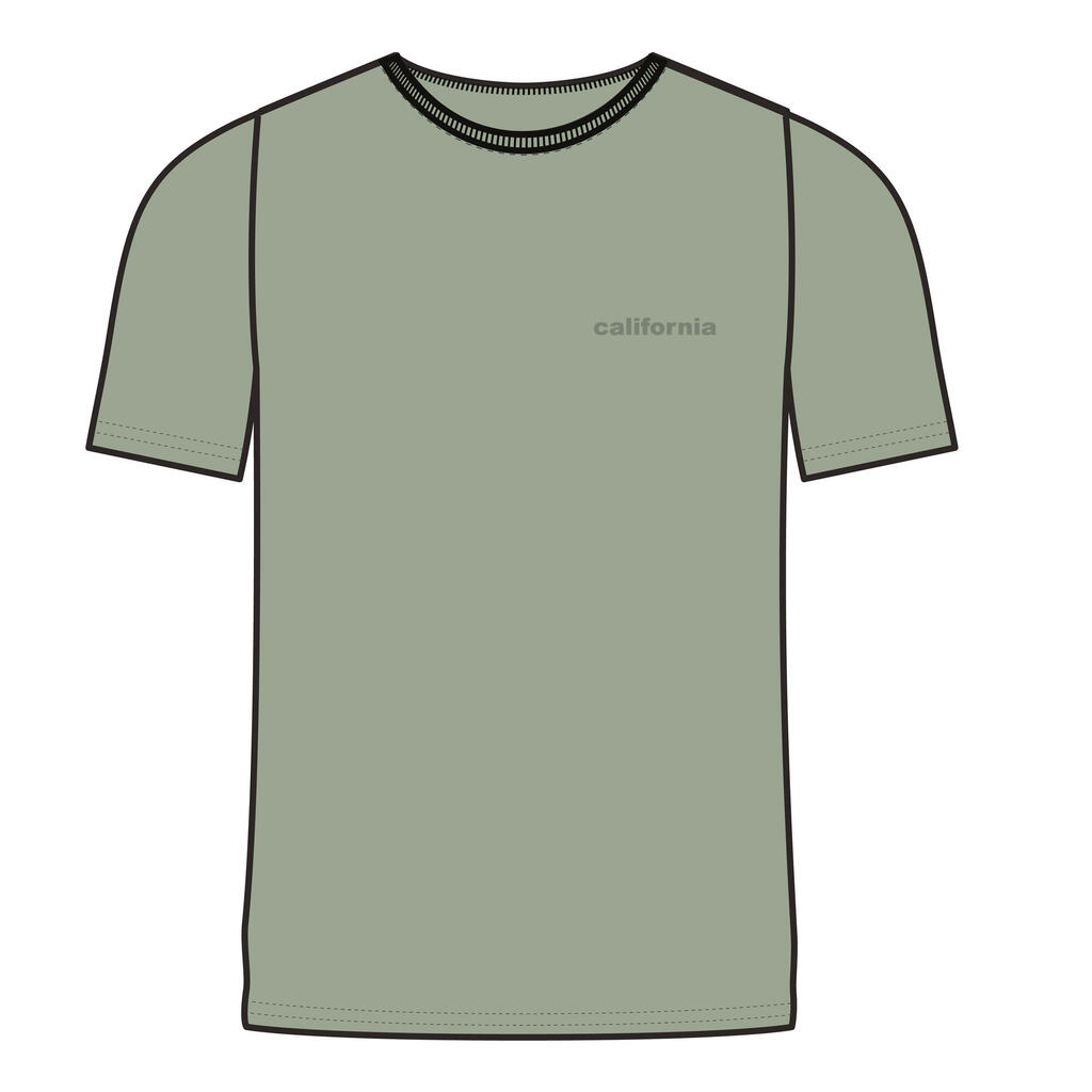 T-Shirt Herren Fitness Baumwolle dehnbar - 500 blau Print