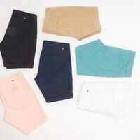 Women's golf cotton chino shorts - MW500 beige