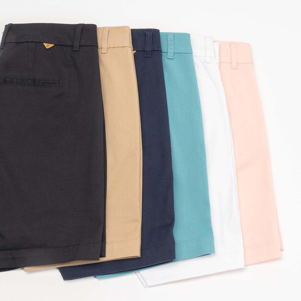 Short chino en coton golf Femme - MW500 beige