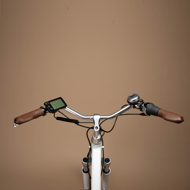 Bicicletă de oraș electrică Elops 920E Connect cadru jos Alb 