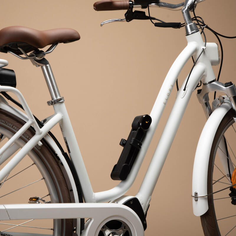 Bicicletă de oraș electrică Elops 920E Connect cadru jos Alb 