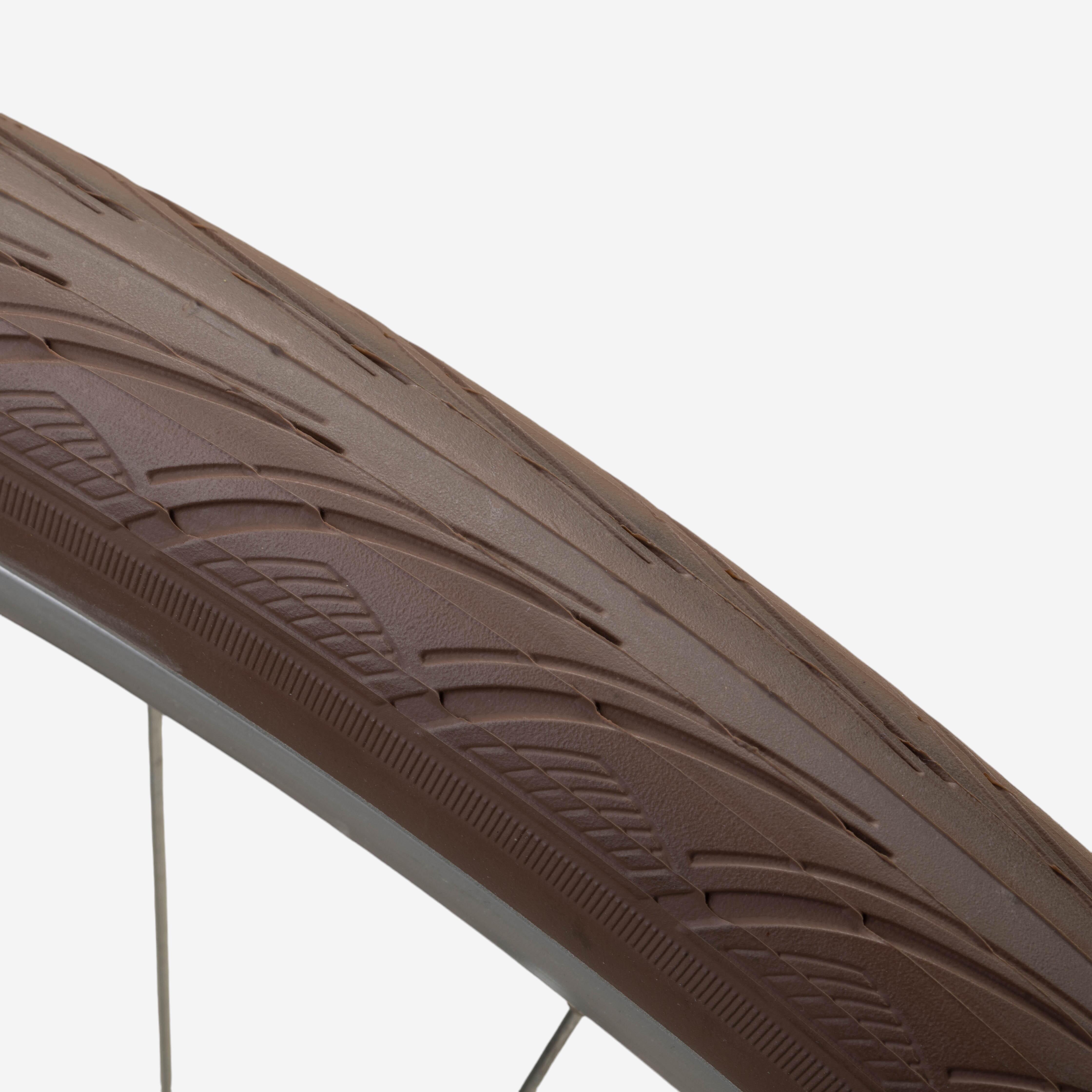 Copertone bici città PROTECT 700X45 marrone ETRTO 44--622 ELOPS | DECATHLON