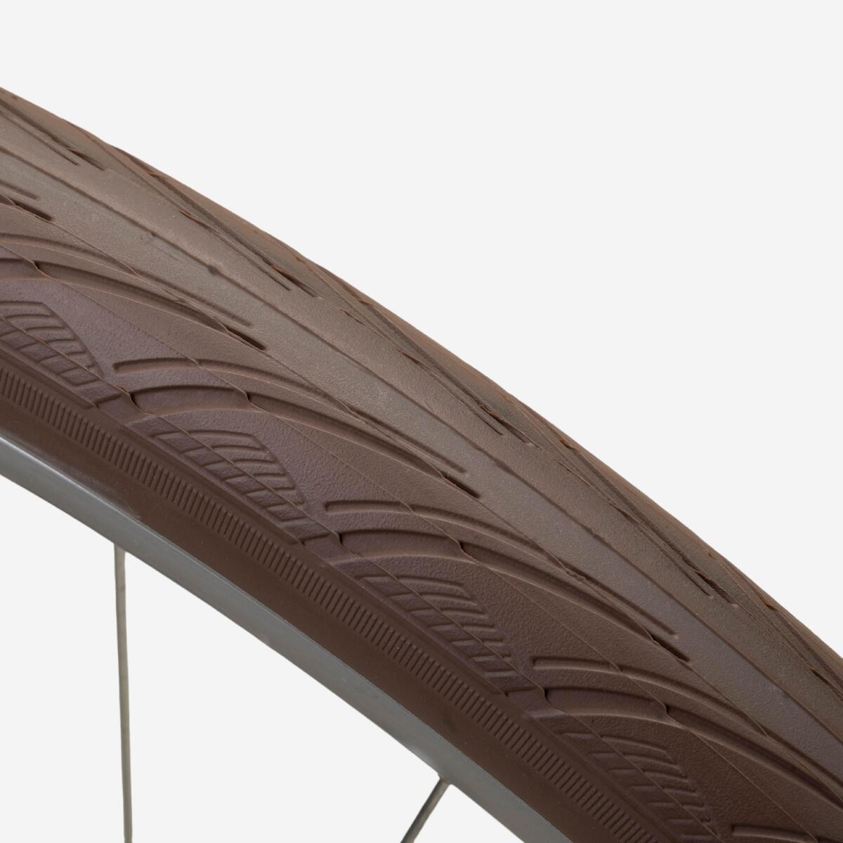 PNEU VELO DE VILLE PROTECT MARRON 700X45 ETRTO 44--622 REFLECTIVE ANTICREVAISON