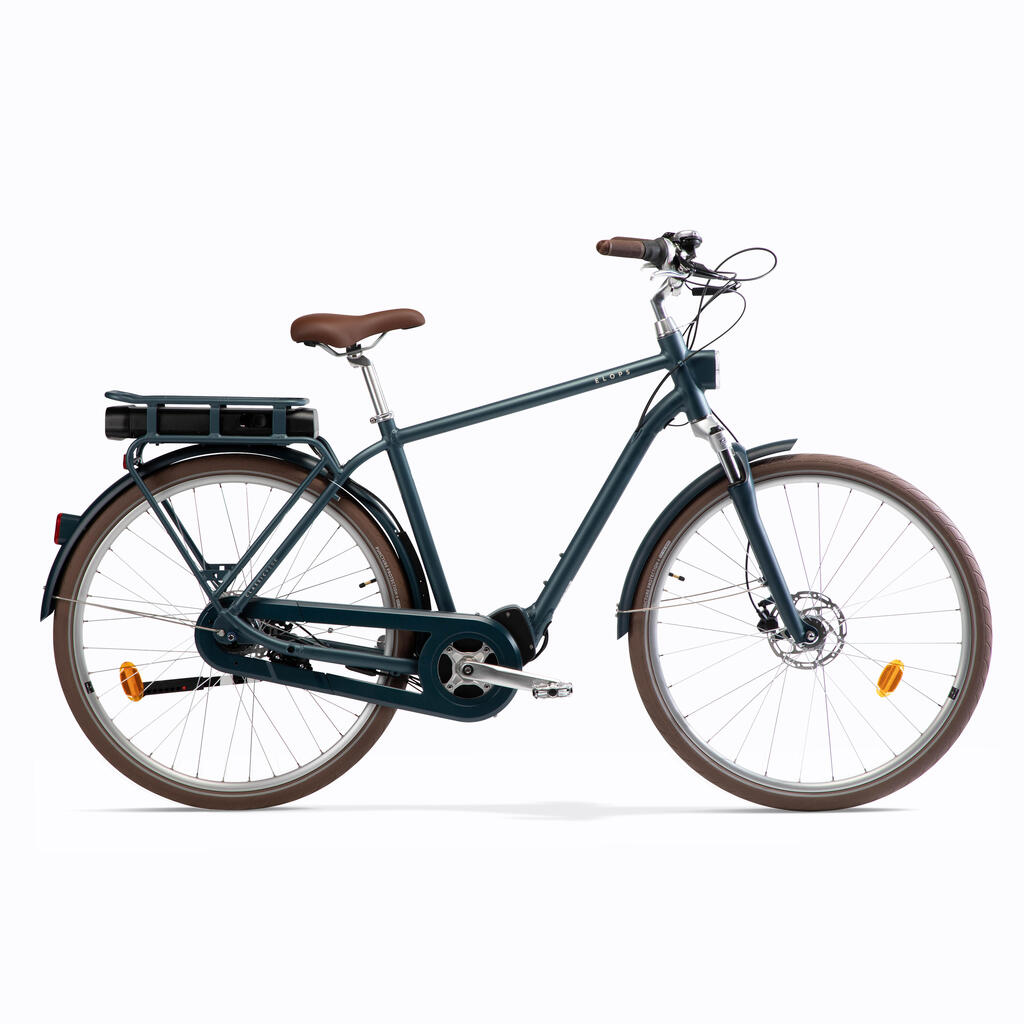 Mestský elektrický bicykel Elops 920 E Connect s vysokým rámom zelený