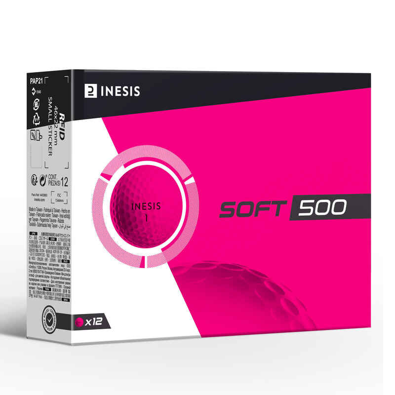 Golfbälle Soft 500 12 Stück rosa Media 1