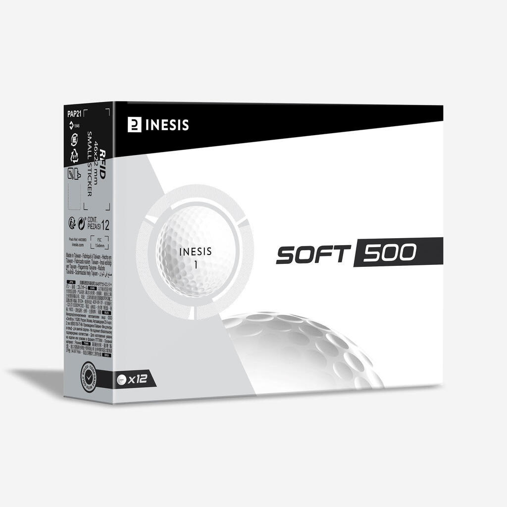 Golfipallid Inesis Soft 500, matt punane, 12 tk