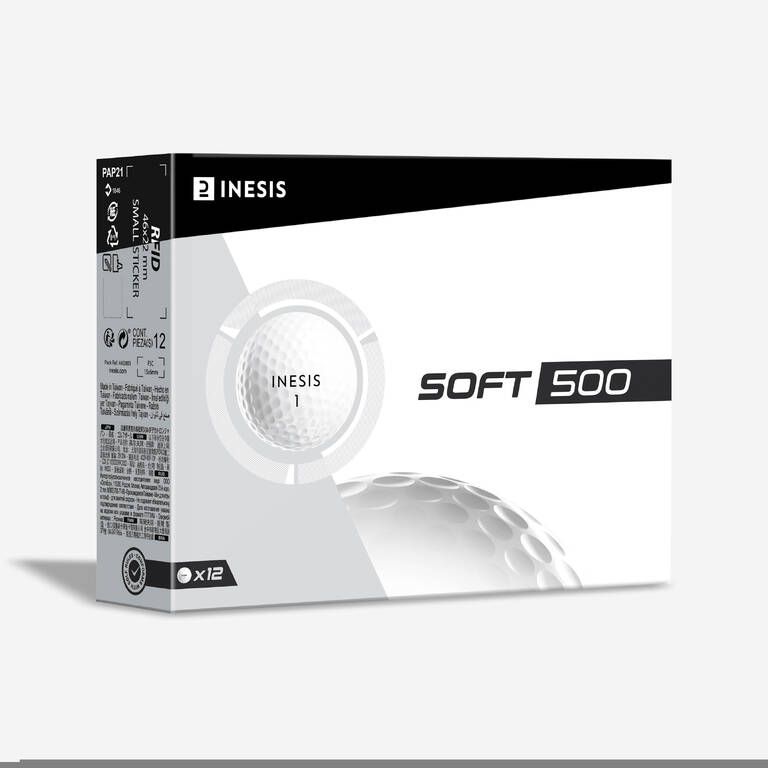 GOLF BALLSx12 - INESIS SOFT 500 WHITE