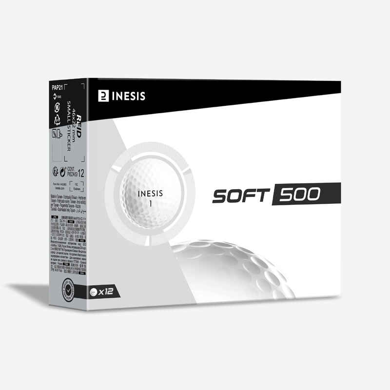 Golfbälle Soft 500 - 12 Stück weiss 