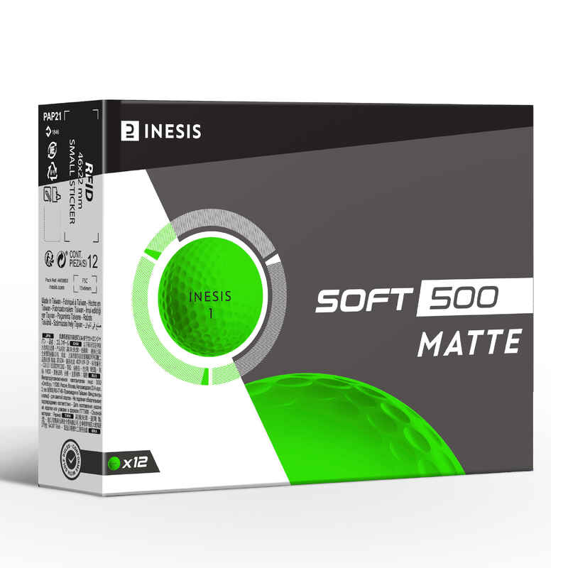 Golfbälle Soft 500 12 Stück Matt grün
