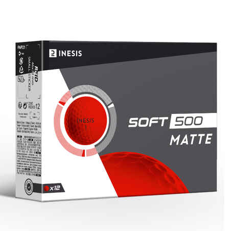 Golfbälle Soft 500 12 Stück Matt rot