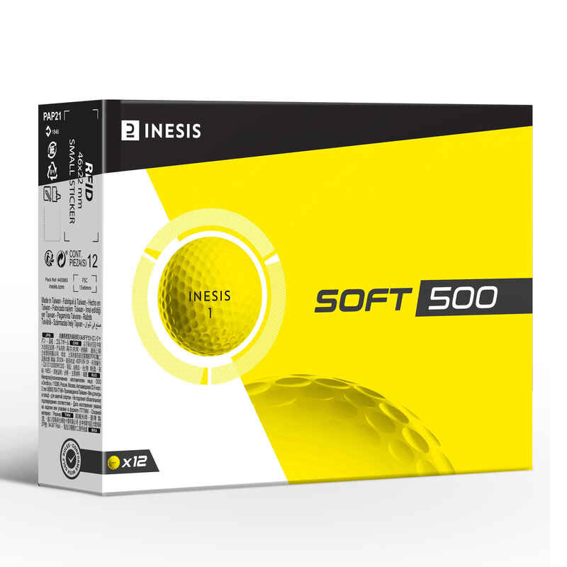 Golfbälle Soft 500 - 12 Stück gelb 