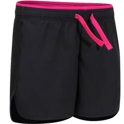 W500 Girls' Gym Shorts - Black/Pink
