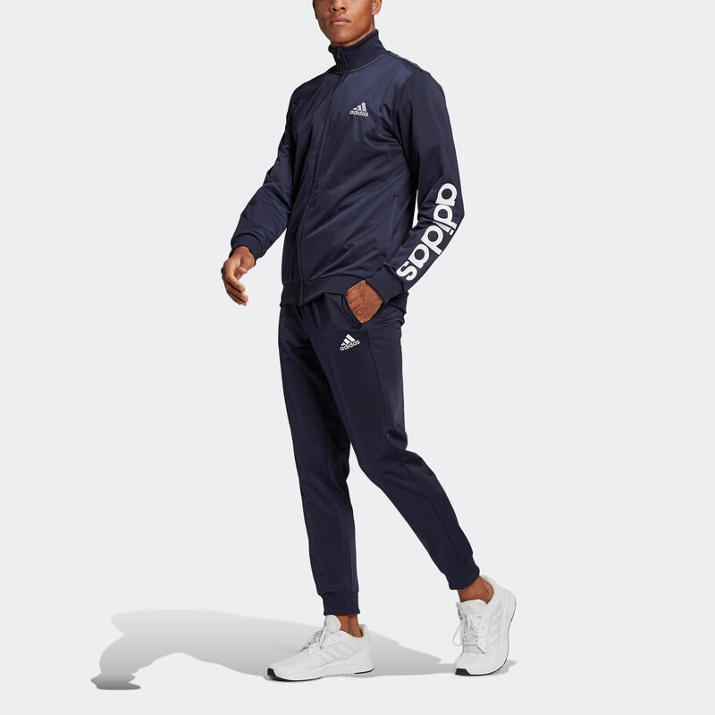 Tuta uomo fitness Adidas senza cappuccio blu