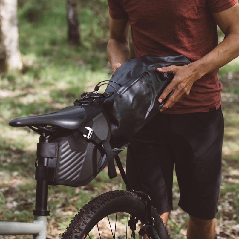 Waterdichte zadeltas voor fietsreizen 6 tot 15 liter