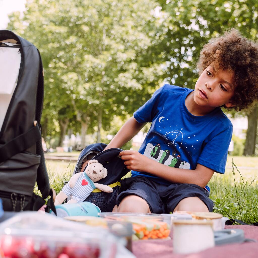 Camiseta fosforescente de senderismo para Niños 2-6 años Quechua MH100 azul