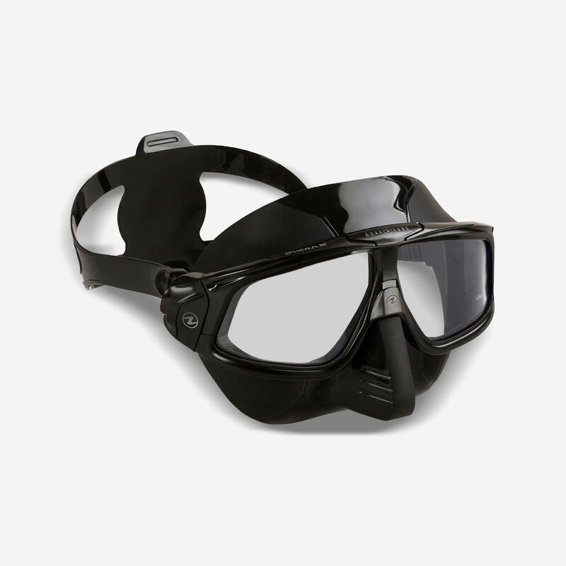 Tauchmaske Freediving Damen/Herren Aqualung Sphera X schwarz