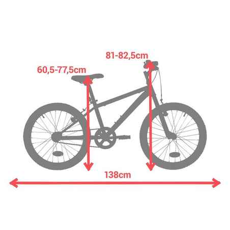 Kids' 20-inch, 6-speed, suspension fork mountain bike, black