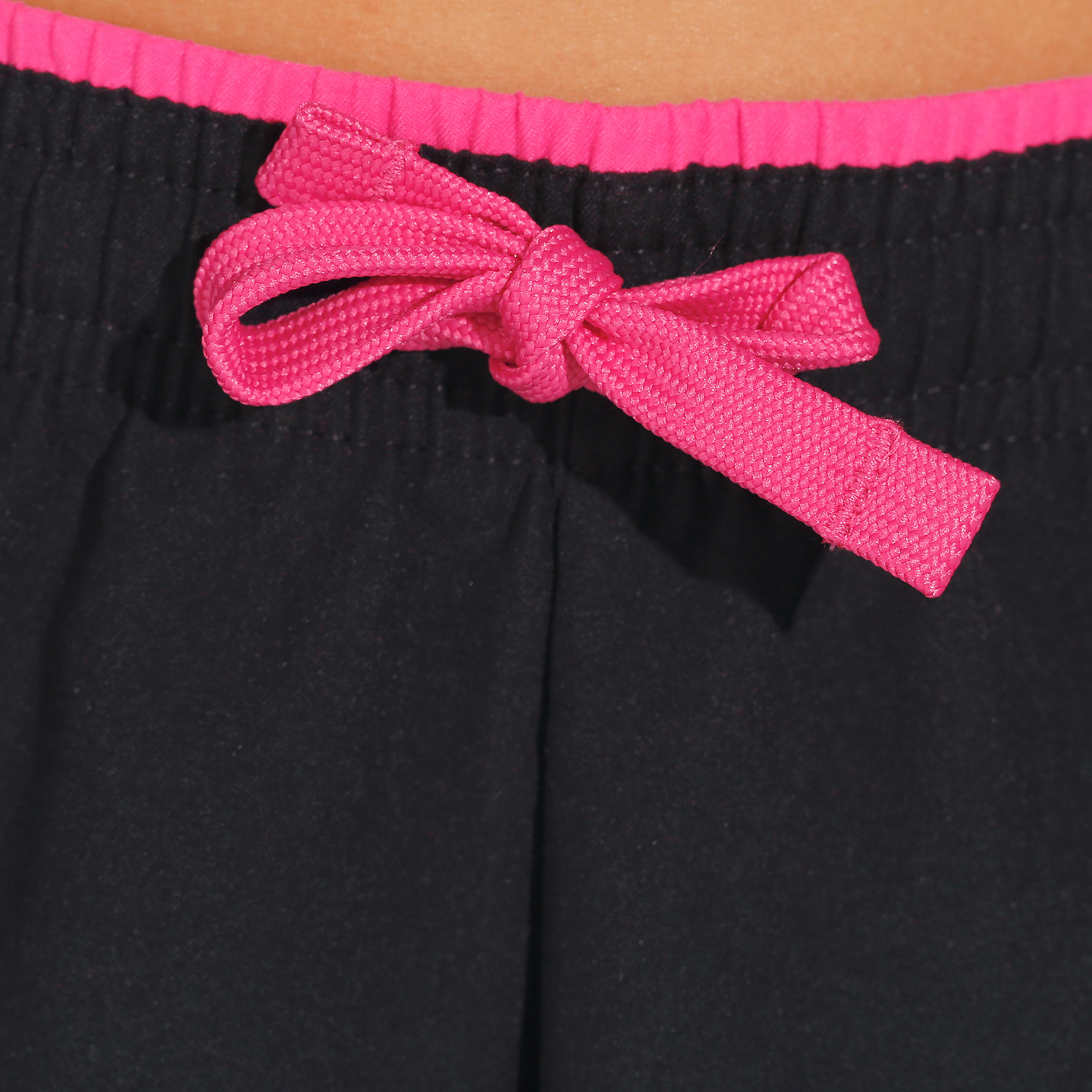 W500 Girls' Gym Shorts - Black/Pink 6/12