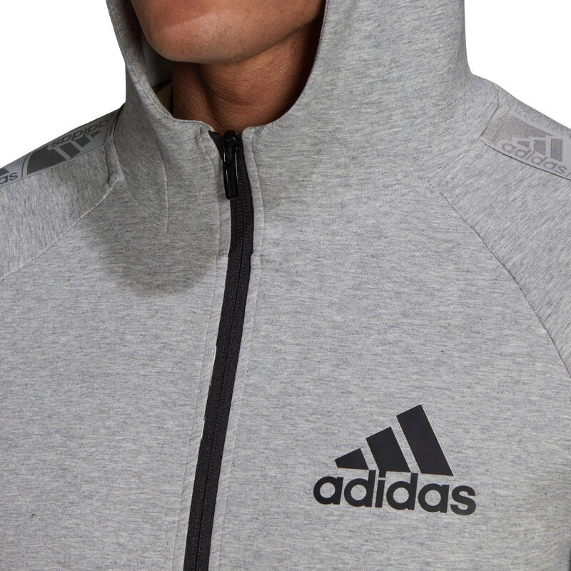 SWEAT A CAPUCHE FITNESS ADIDAS HOMME GRIS