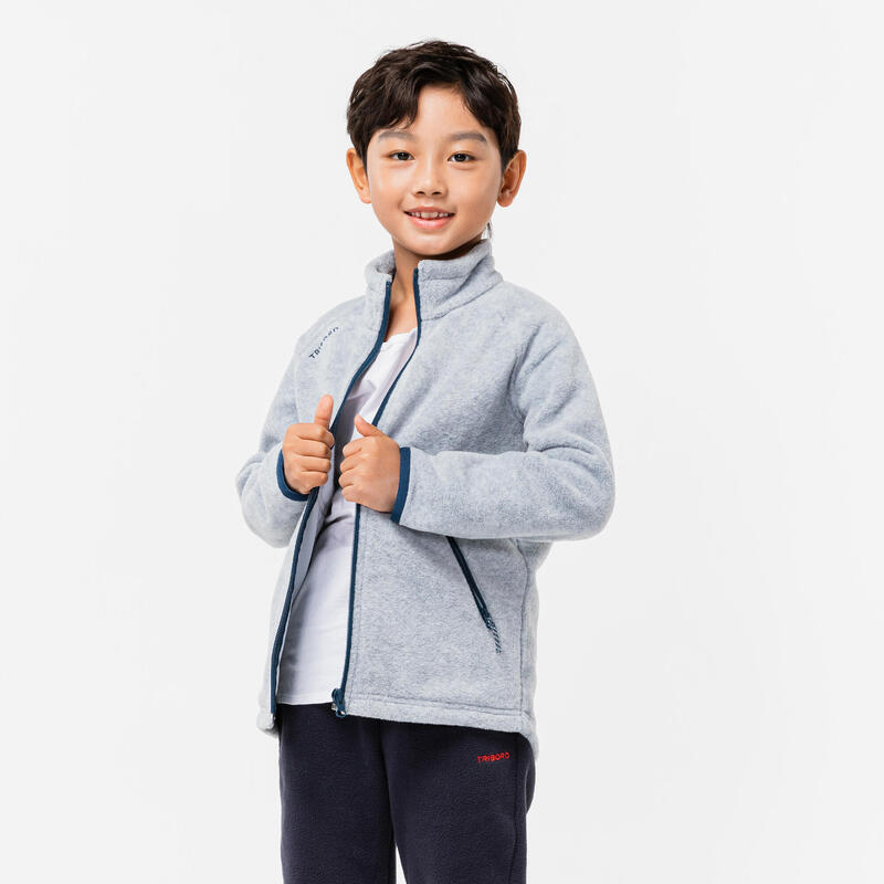 Chaqueta forro Polar Vela Sailing 100 Niños Gris Cálida Ecodiseño