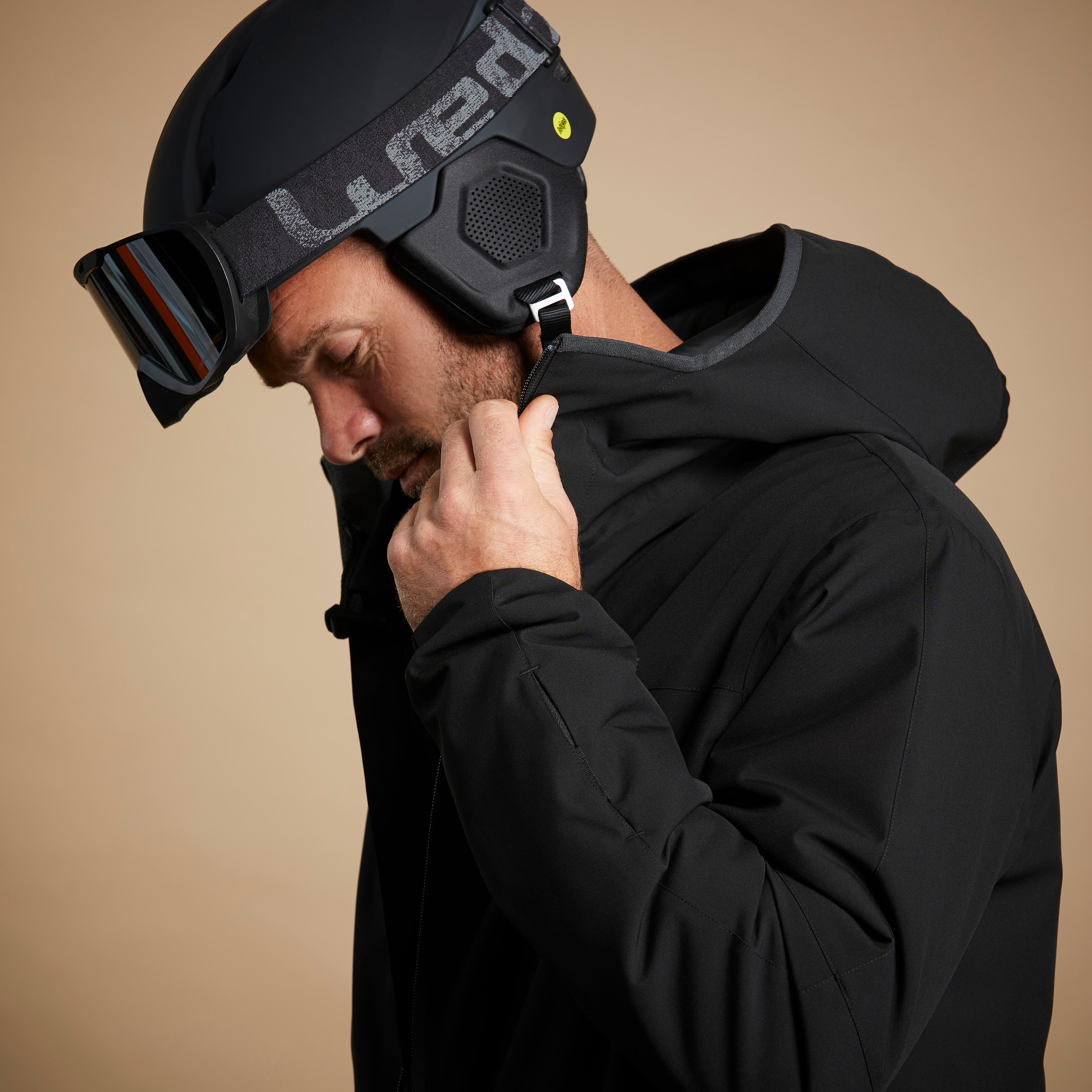Men’s Ski Jacket - 100 Black - WEDZE