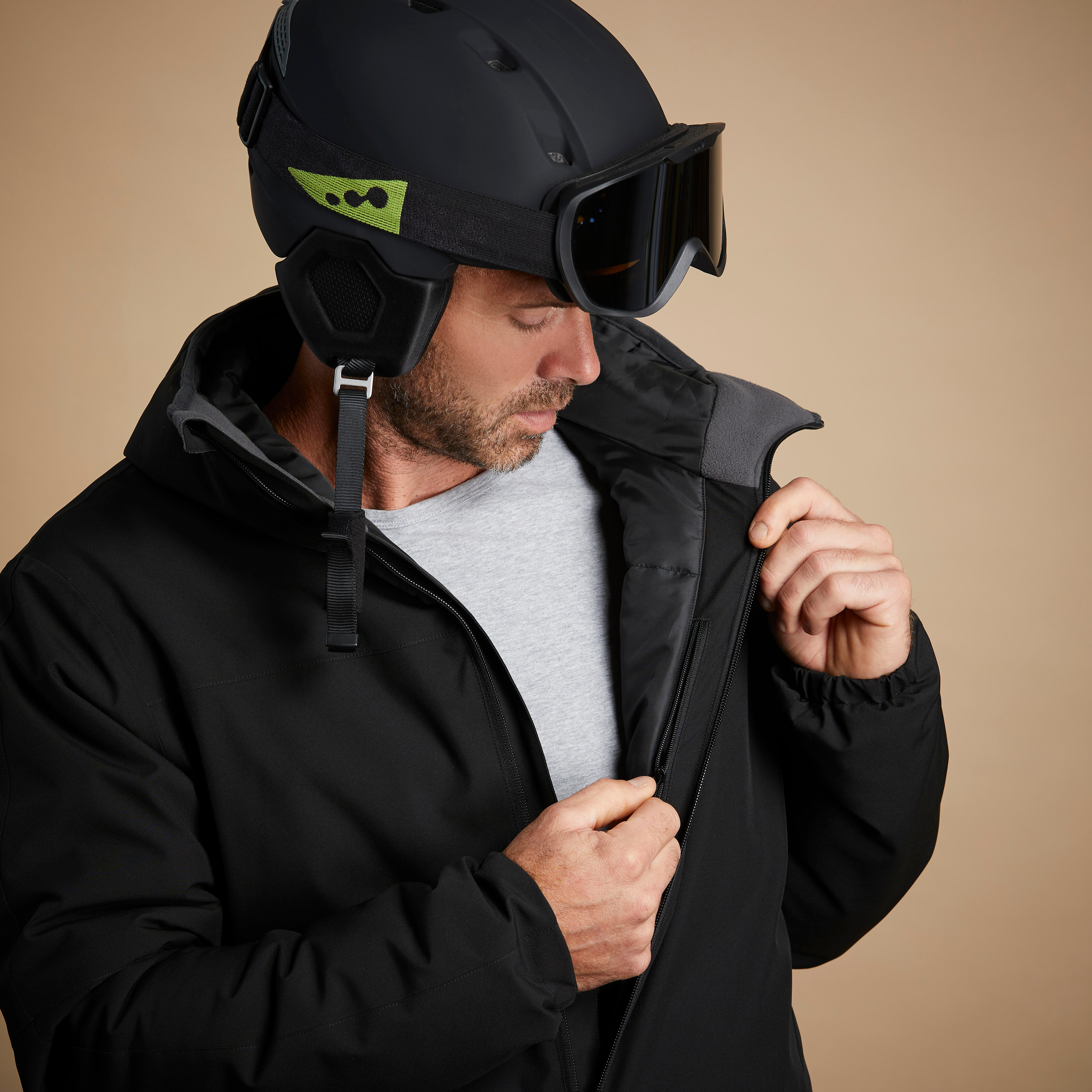 Men's Ski Jacket - 100 - Black WEDZE