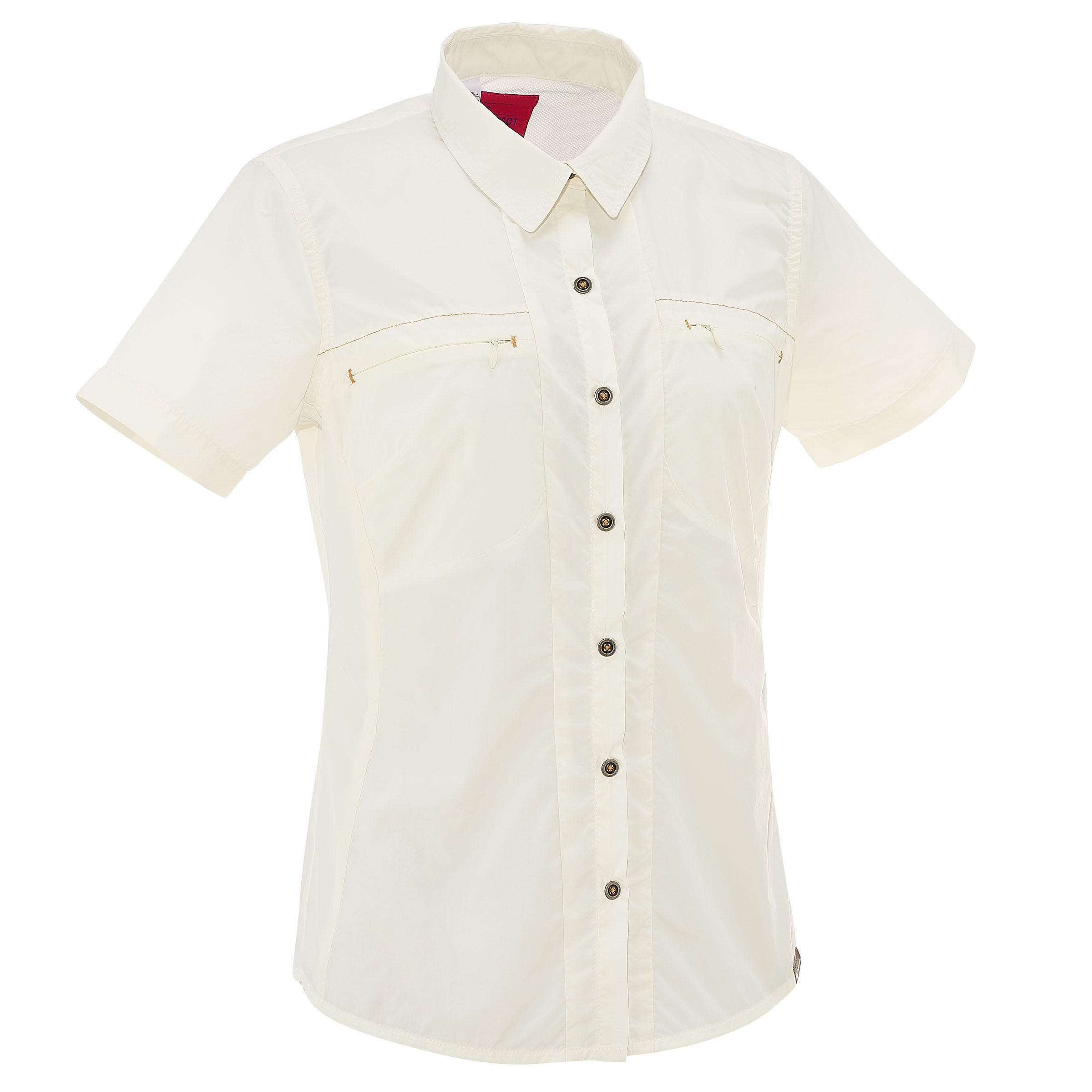 Arpenaz 900 women's short-sleeved hiking shirt - white 1/13